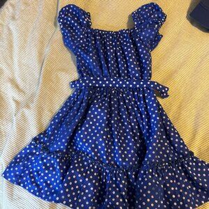 💙 Charming Blue Polka Dot Dress – Approx. 3T 💙